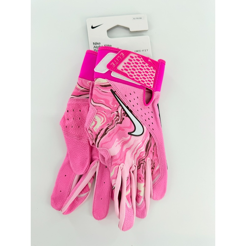 Nike Alpha Elite Mothers Day Batting Gloves XL Mens Pink White HJ1845-908 MLB